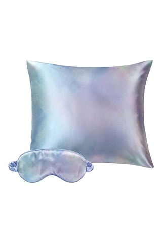 Zijden Kussensloop en Nachtmasker Brume de soie - Blauw