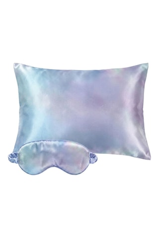 Zijden Kussensloop en Nachtmasker Brume de soie - Blauw