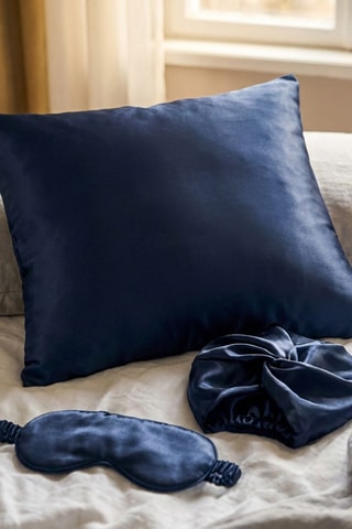 Kussensloop en Nachtmasker - Marineblauw