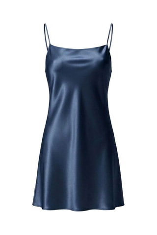 Zijden Slipdress XS - Marineblauw