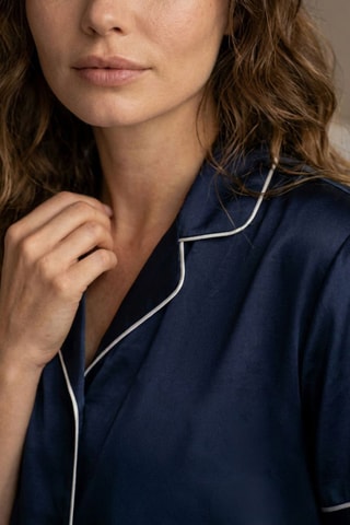 Zijden Pyjamaset S - Marineblauw