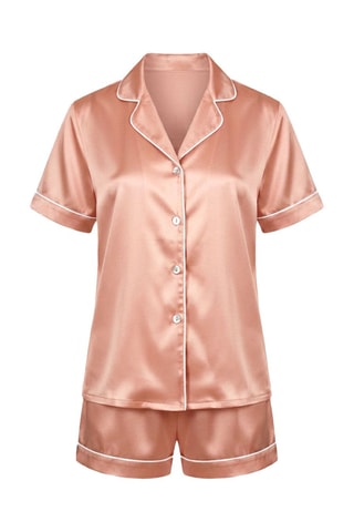 Zijden Pyjamaset S - Zalmroze