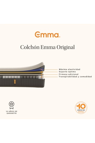 Colchón con muelles ensacados Original - Grosor 25 cm - Firmeza media - Emma