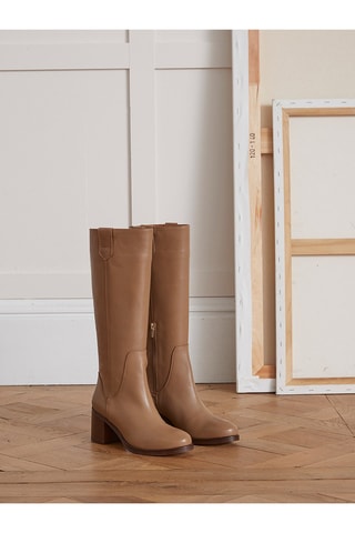 Botas de piel - Beige