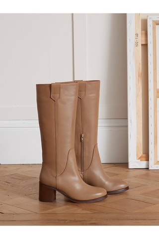 Botas de piel - Beige