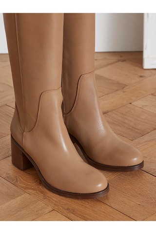 Botas de piel - Beige