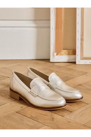 Mocasines de piel - Plateado