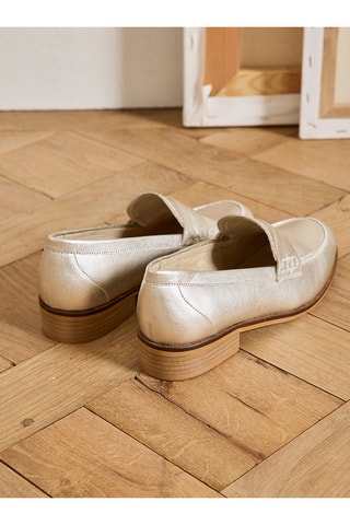 Mocasines de piel - Plateado