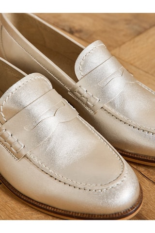 Mocasines de piel - Plateado