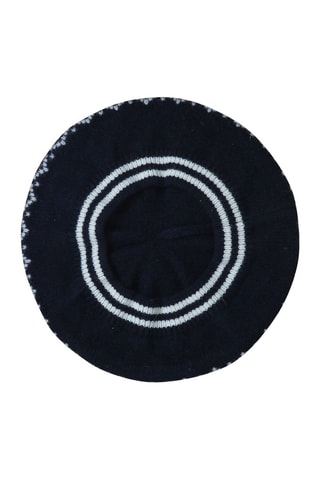 Boina con borla de lana - Azul marino