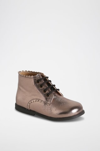 Botines de piel - Plateado
