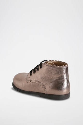 Botines de piel - Plateado
