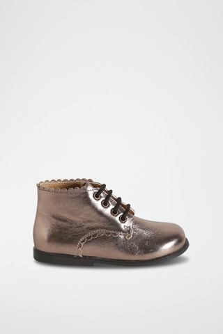 Botines de piel - Plateado