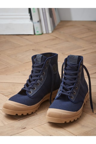Zapatillas altas de algodón orgánico - Azul marino