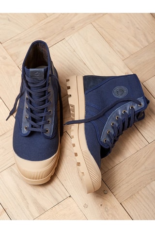 Zapatillas altas de algodón orgánico - Azul marino