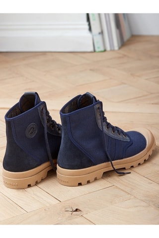Zapatillas altas de algodón orgánico - Azul marino