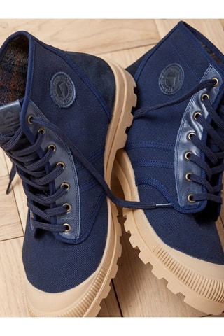 Zapatillas altas de algodón orgánico - Azul marino