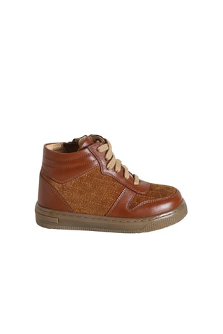 Zapatillas altas de piel - Camel