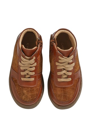 Zapatillas altas de piel - Camel