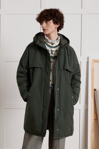 Parka con capucha - Verde oscuro