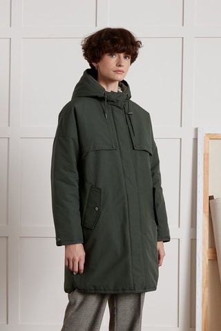 Parka con capucha - Verde oscuro