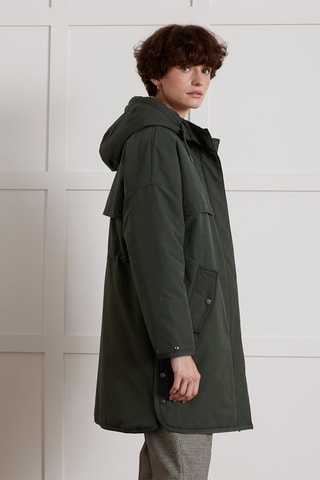 Parka con capucha - Verde oscuro