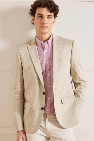 Chaqueta de lino - Beige claro