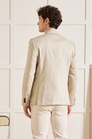 Chaqueta de lino - Beige claro
