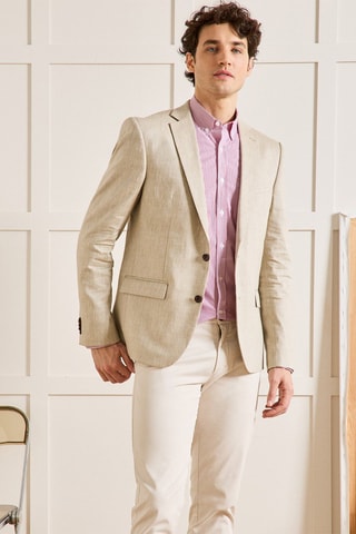 Chaqueta de lino - Beige claro