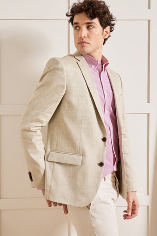 Chaqueta de lino - Beige claro