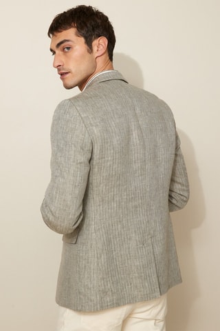 Chaqueta de lino - Caqui jaspeado