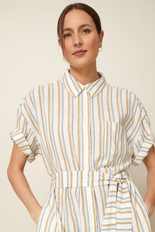 Vestido camisero - Beige