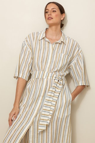 Vestido camisero - Beige