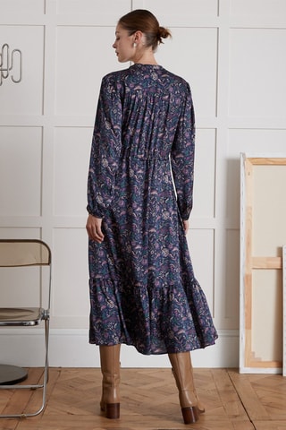 Vestido midi - Violeta y crudo
