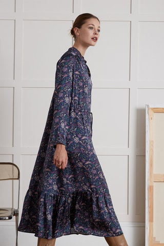 Vestido midi - Violeta y crudo