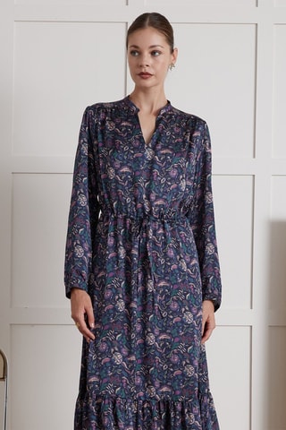 Vestido midi - Violeta y crudo