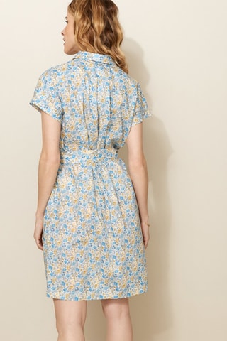 Vestido recto - Celeste y amarillo