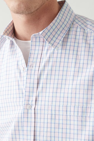 Camisa regular fit - Rosa empolvado y blanco