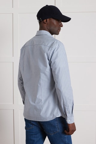 Camisa slim fit - Azul cobalto y verde