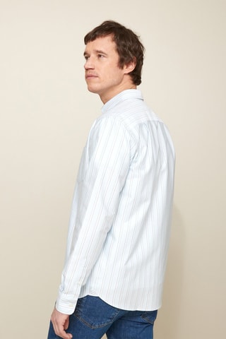 Camisa regular fit - Celeste y azul cobalto