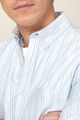 Camisa regular fit - Celeste y azul cobalto