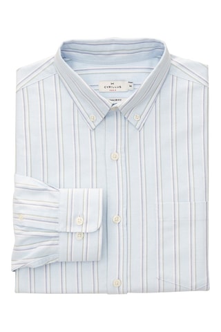 Camisa regular fit - Celeste y azul cobalto
