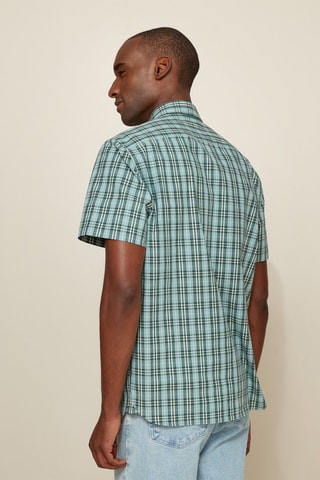 Camisa regular fit - Verde oscuro y blanco