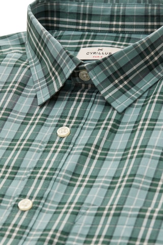 Camisa regular fit - Verde oscuro y blanco