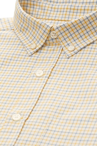 Camisa regular fit - Amarillo y azul cobalto