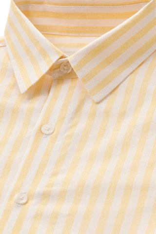 Camisa regular fit de lino - Amarillo y blanco