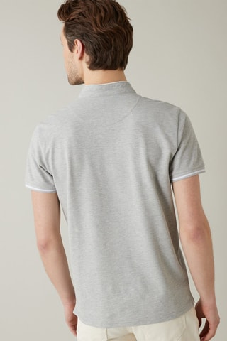Polo de algodón orgánico - Gris claro jaspeado