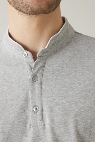 Polo de algodón orgánico - Gris claro jaspeado