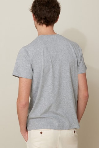 Camiseta de algodón orgánico - Gris jaspeado y blanco