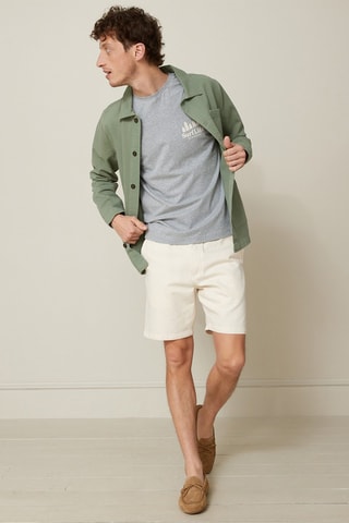 Camiseta de algodón orgánico - Gris jaspeado y blanco